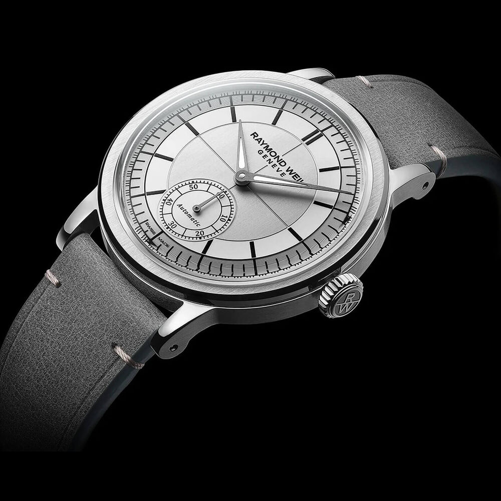 Raymond Weil Millesime 39.5mm Silver Dial Leather Strap Watch