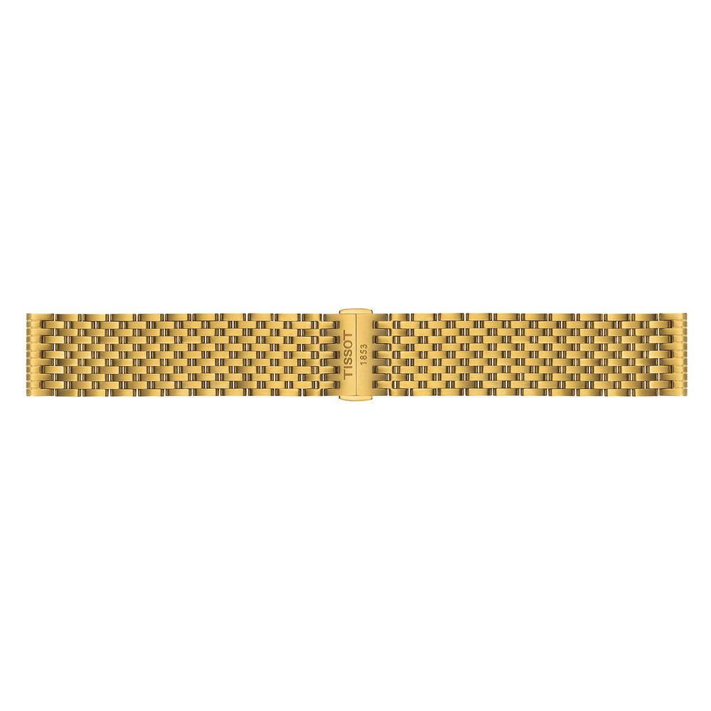 Tissot Everytime 40mm Green Dial Yellow Gold Steel Bracelet Watch image number 3