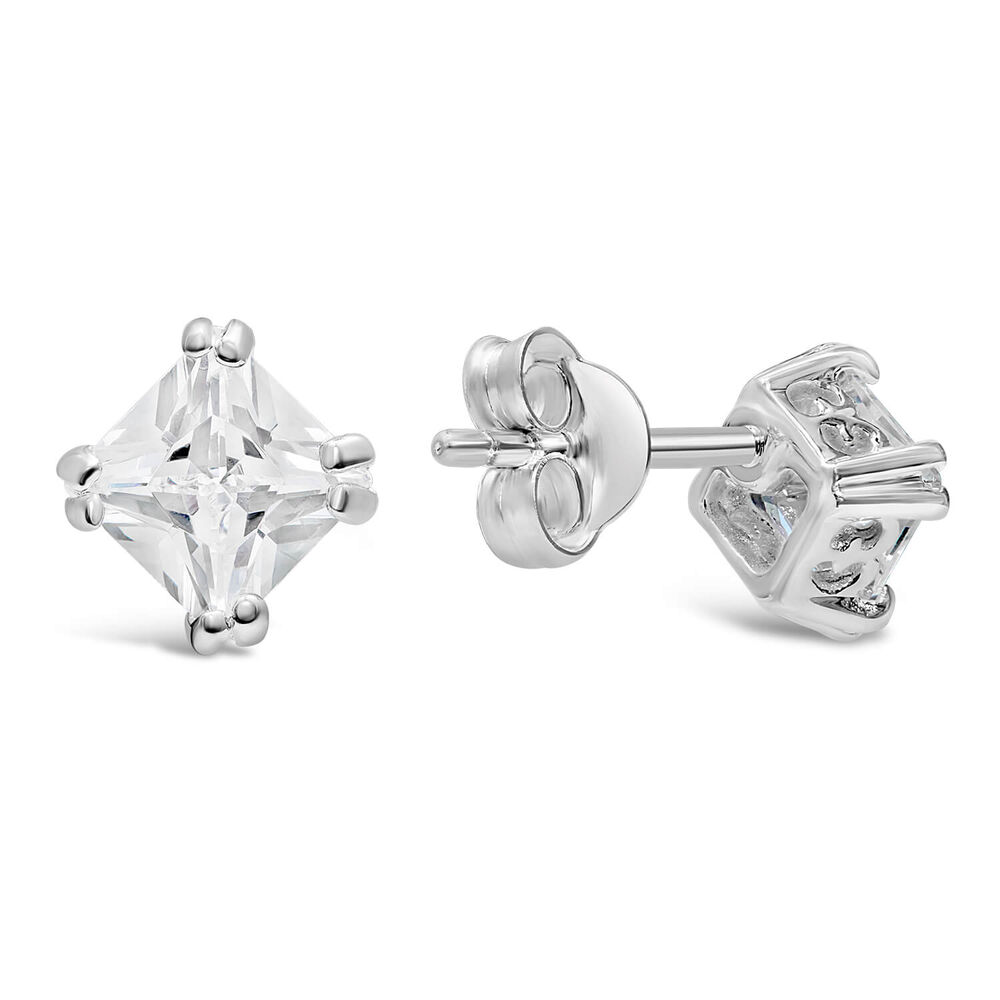 Sterling Silver and Cubic Zirconia Earrings image number 2