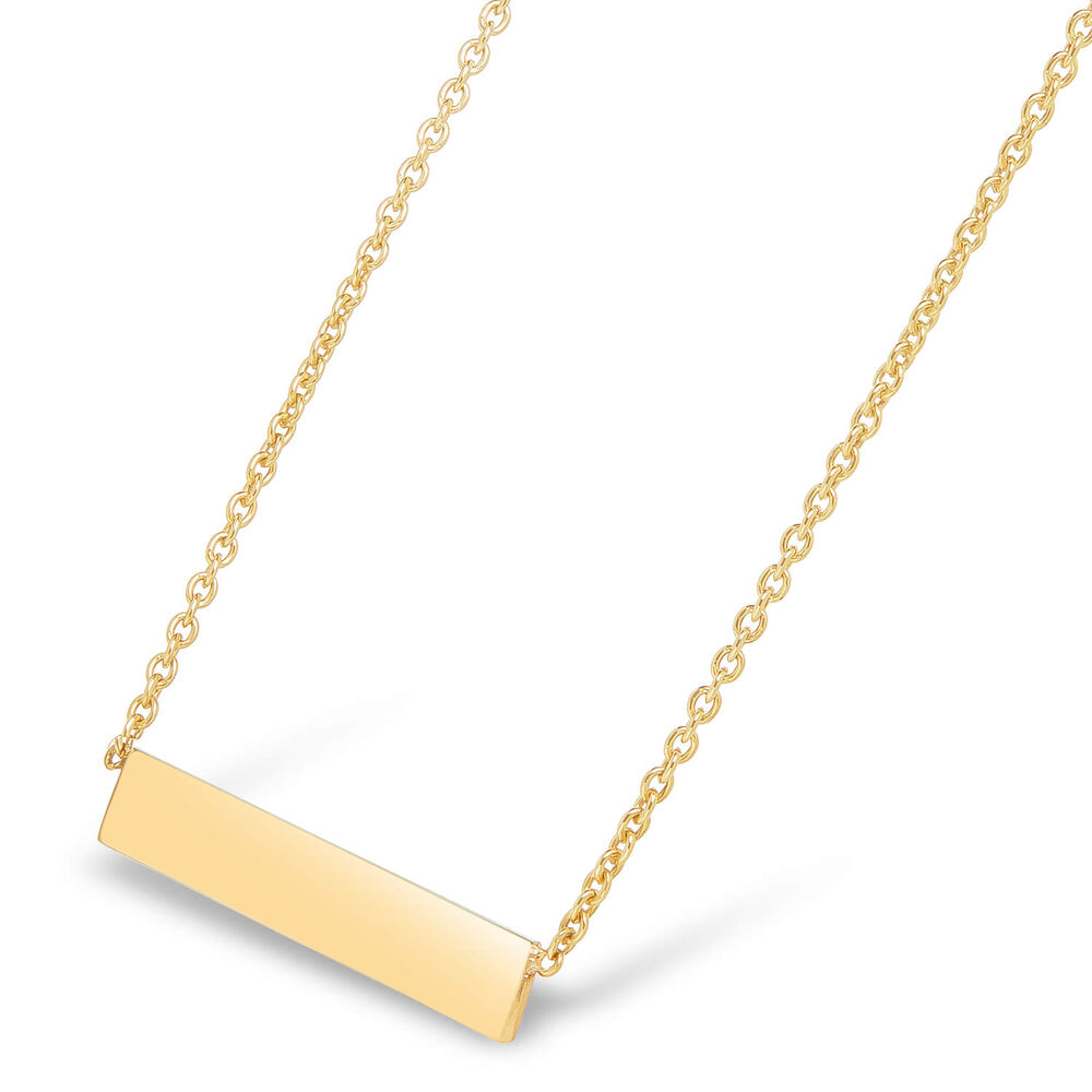 9ct Gold Bar Necklace (Chain Included)