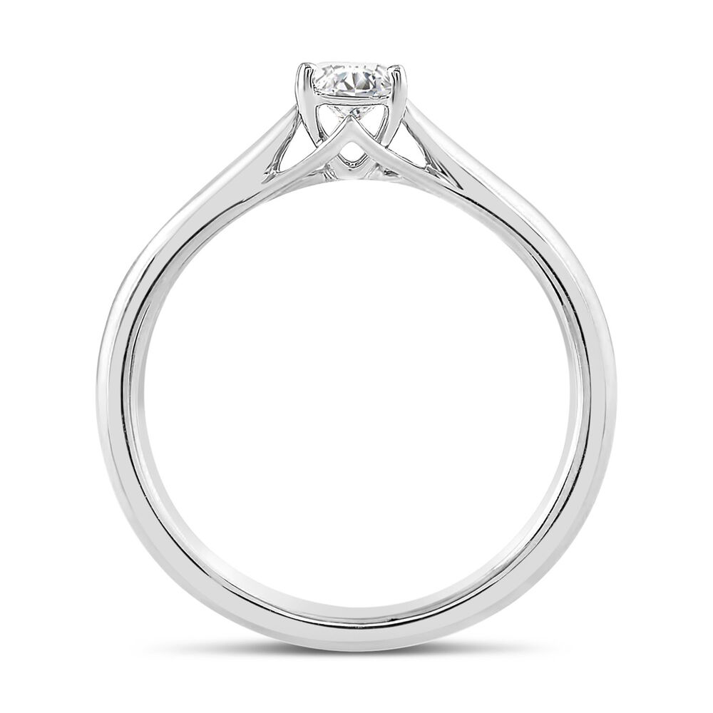 Platinum 0.25ct Princess Diamond Orchid Setting Ring image number 4