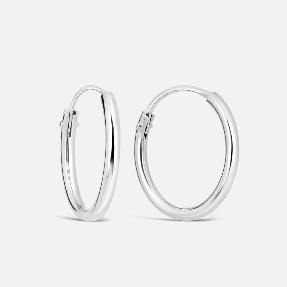 Sterling Silver Medium Hoop Earrings