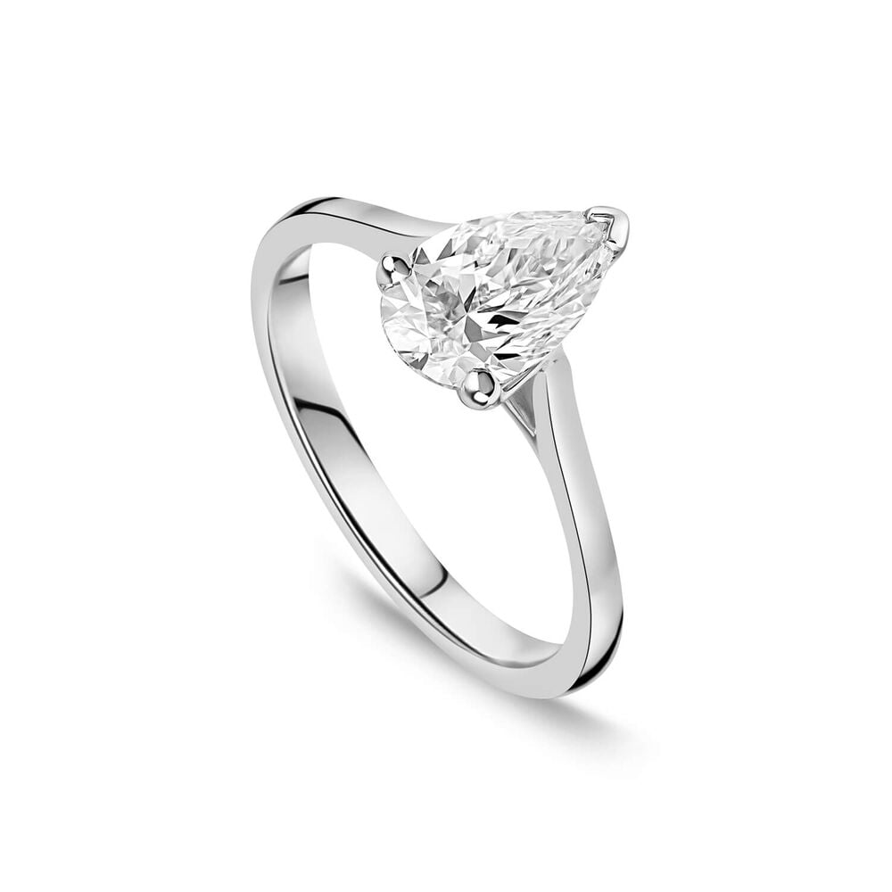 Born Platinum Lab Grown 1ct Pear Diamond Ring image number 0