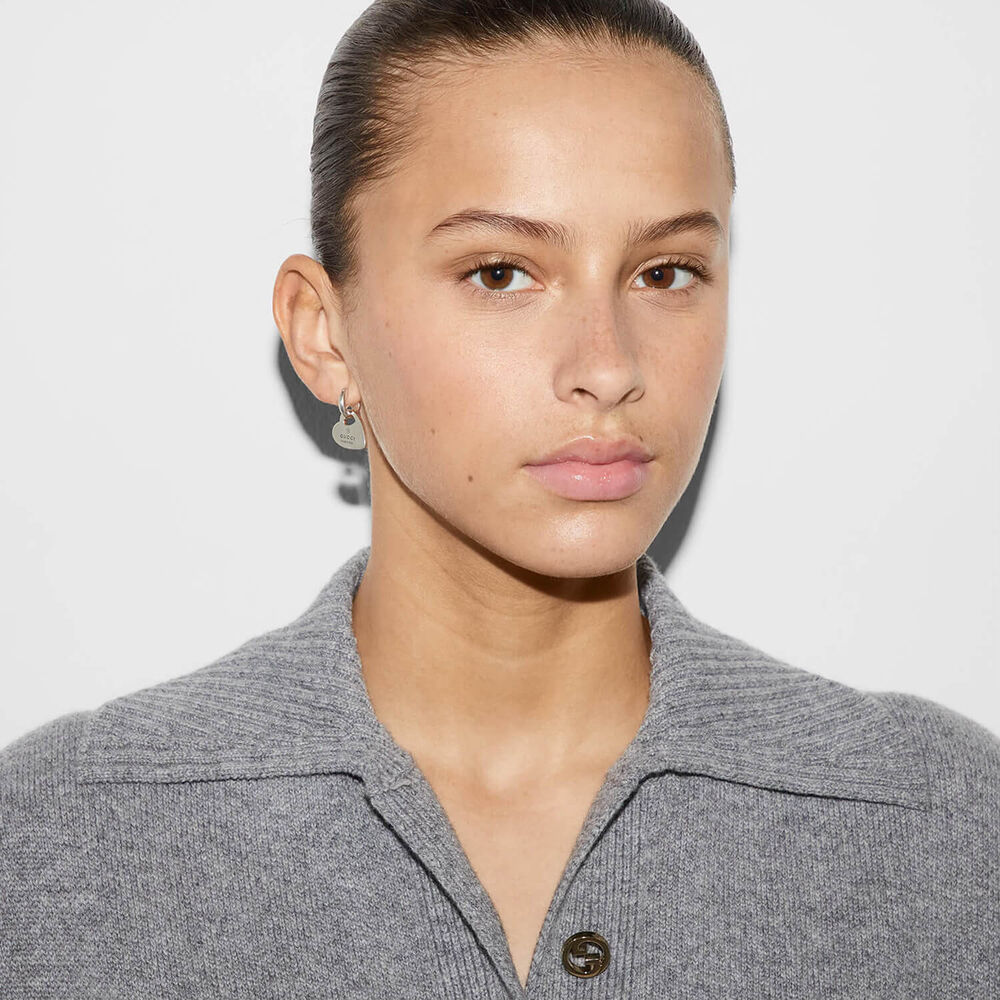 Gucci Trademark Heart Pendant Hoop Earrings image number 2