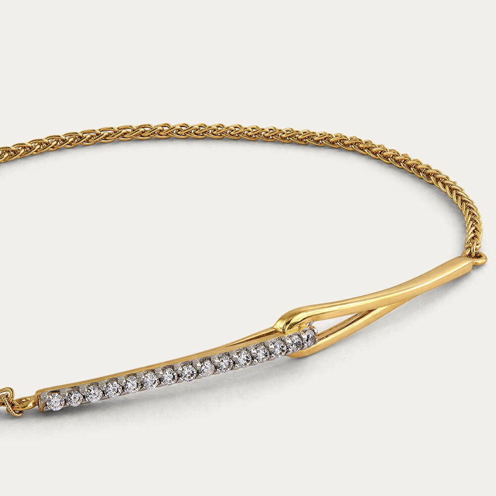 Yellow Gold Plated Sterling Silver Cubic Zirconia Bolo Bracelet