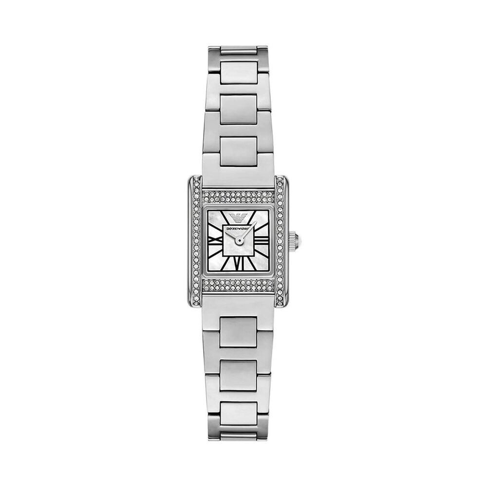 Emporio Armani 20 x 26mm Mother of Pearl Dial Stainless Steel Bracelet Watch