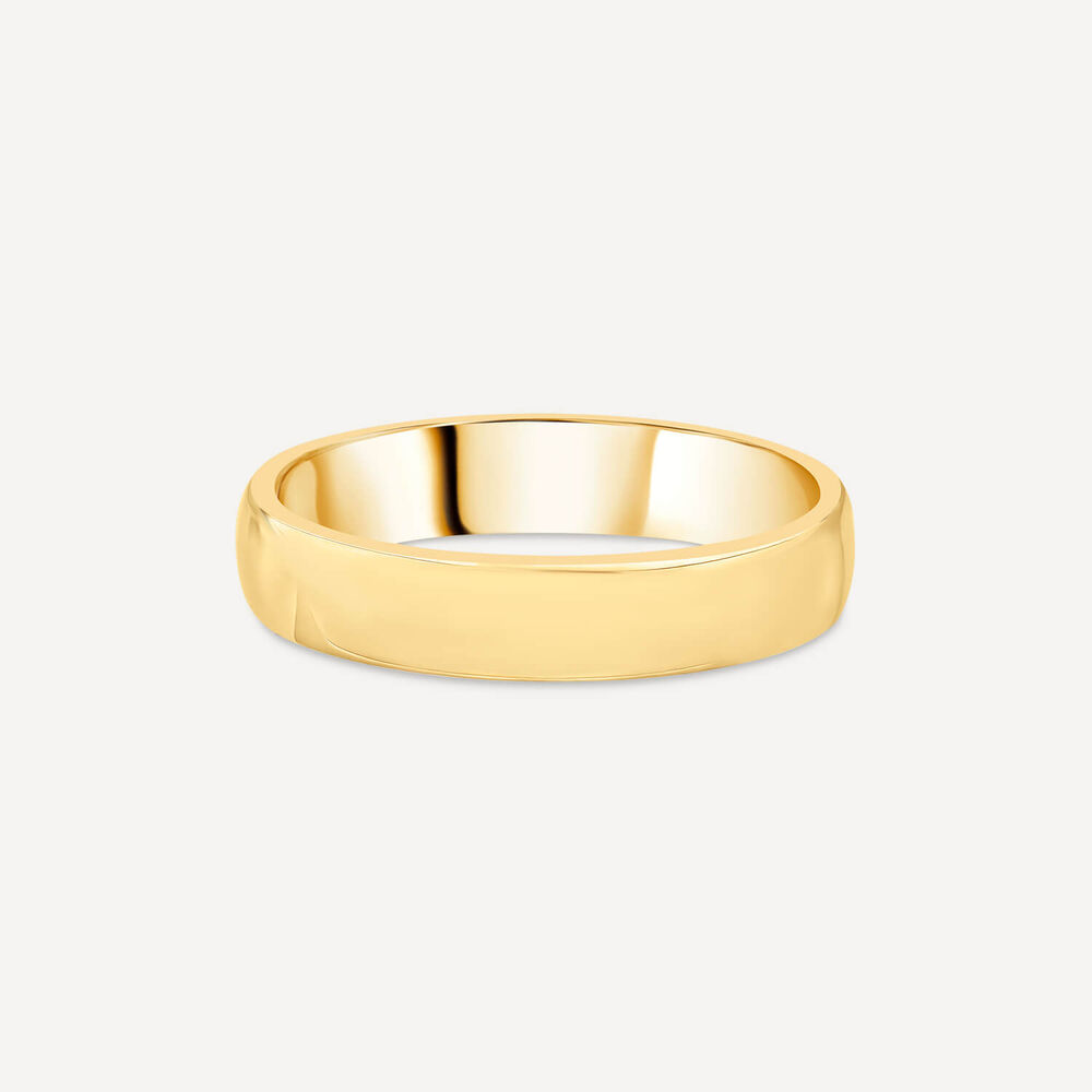 9ct Yellow Gold 4mm Plain Court Ladies Wedding Ring image number 2
