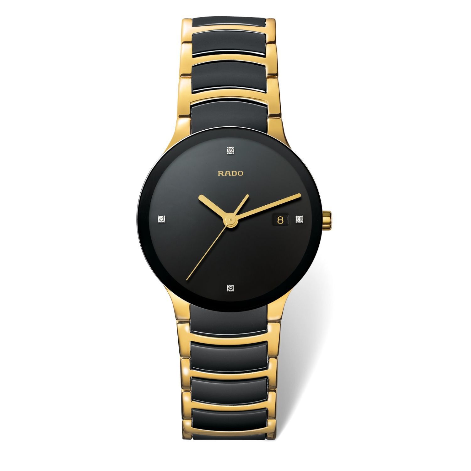 Rado Centrix Jubile Black Diamond Dot Dial Ceramic Bracelet