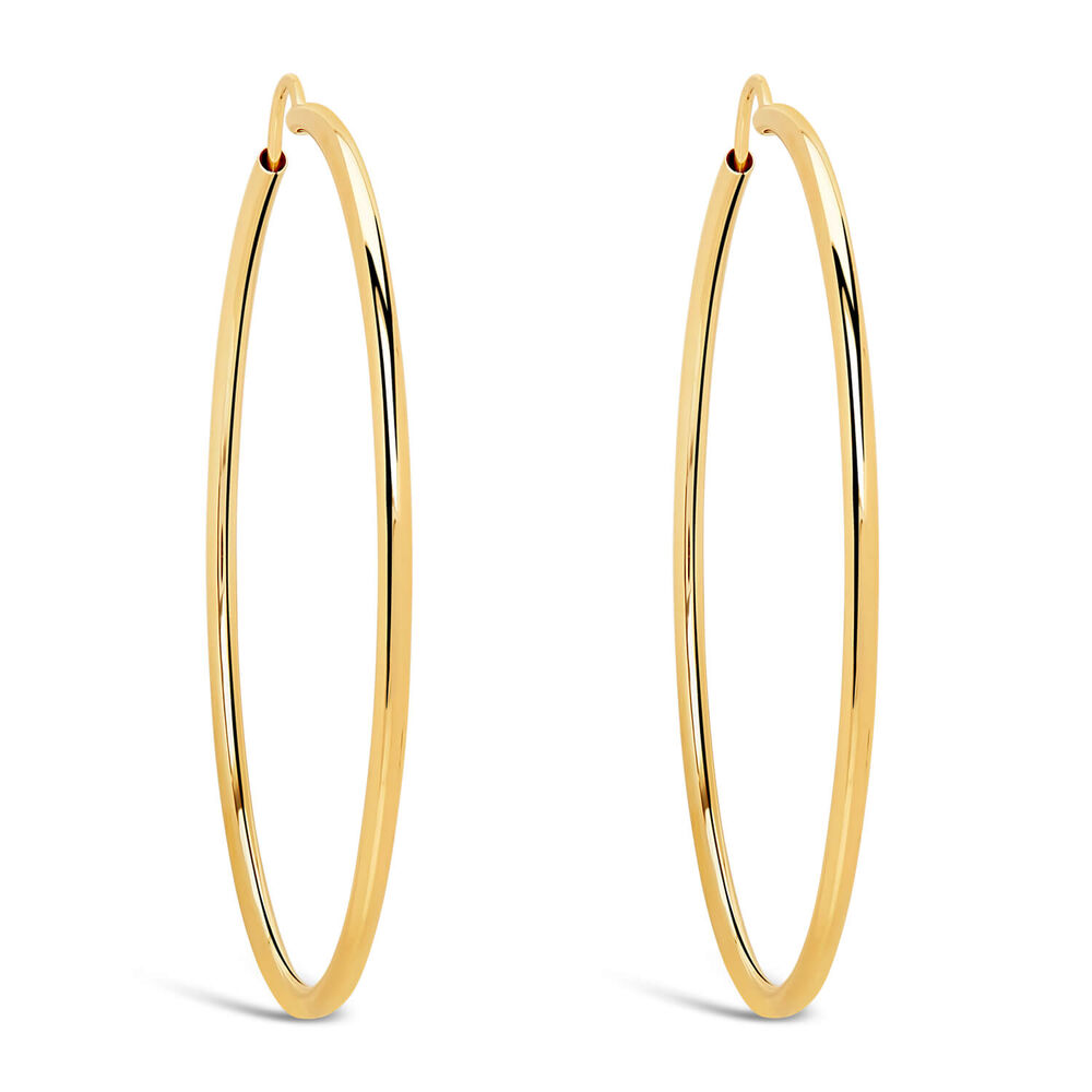 9ct Yellow Gold 40mm Hoop Earrings