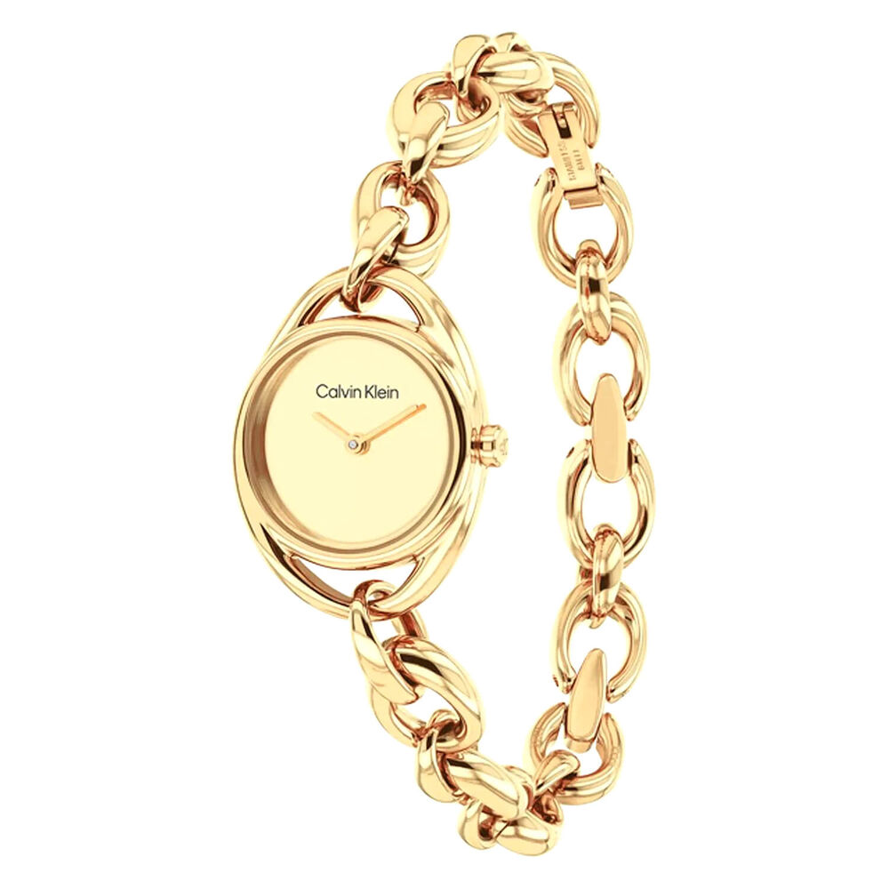Calvin Klein Pure 21mm Gold Tone Dial Gold Tone Stainless Steel Bracelet Watch