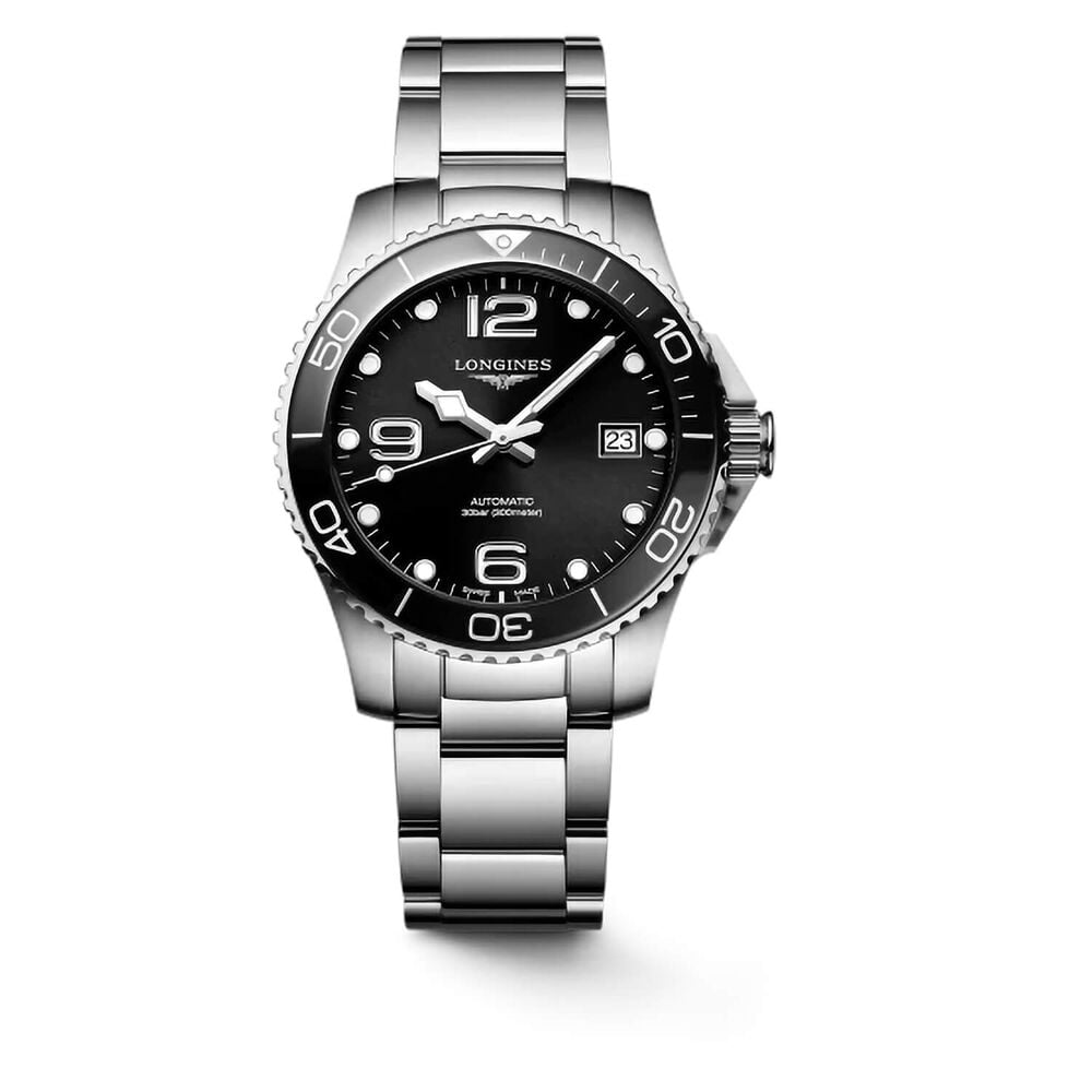 Longines Diving HydroConquest 39mm Automatic Black Dial Black Bezel Steel Case Bracelet Watch image number 0