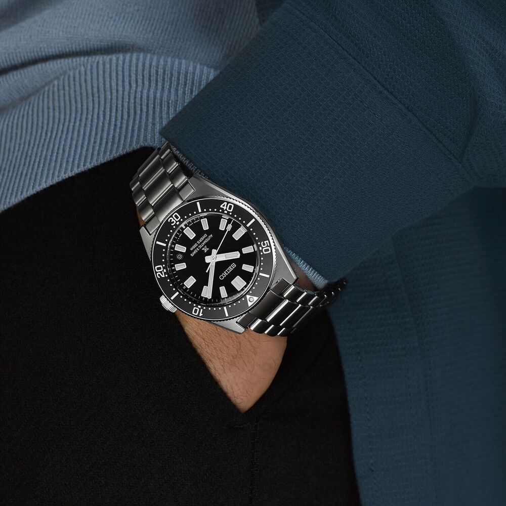 Seiko Prospex 1965 Revival Diver’s 40mm Cove Black Dial Steel Bracelet Watch image number 8