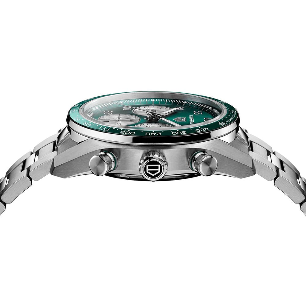 TAG Heuer Carrera Chronograph Sport 42mm Green Dial Steel Bracelet Watch