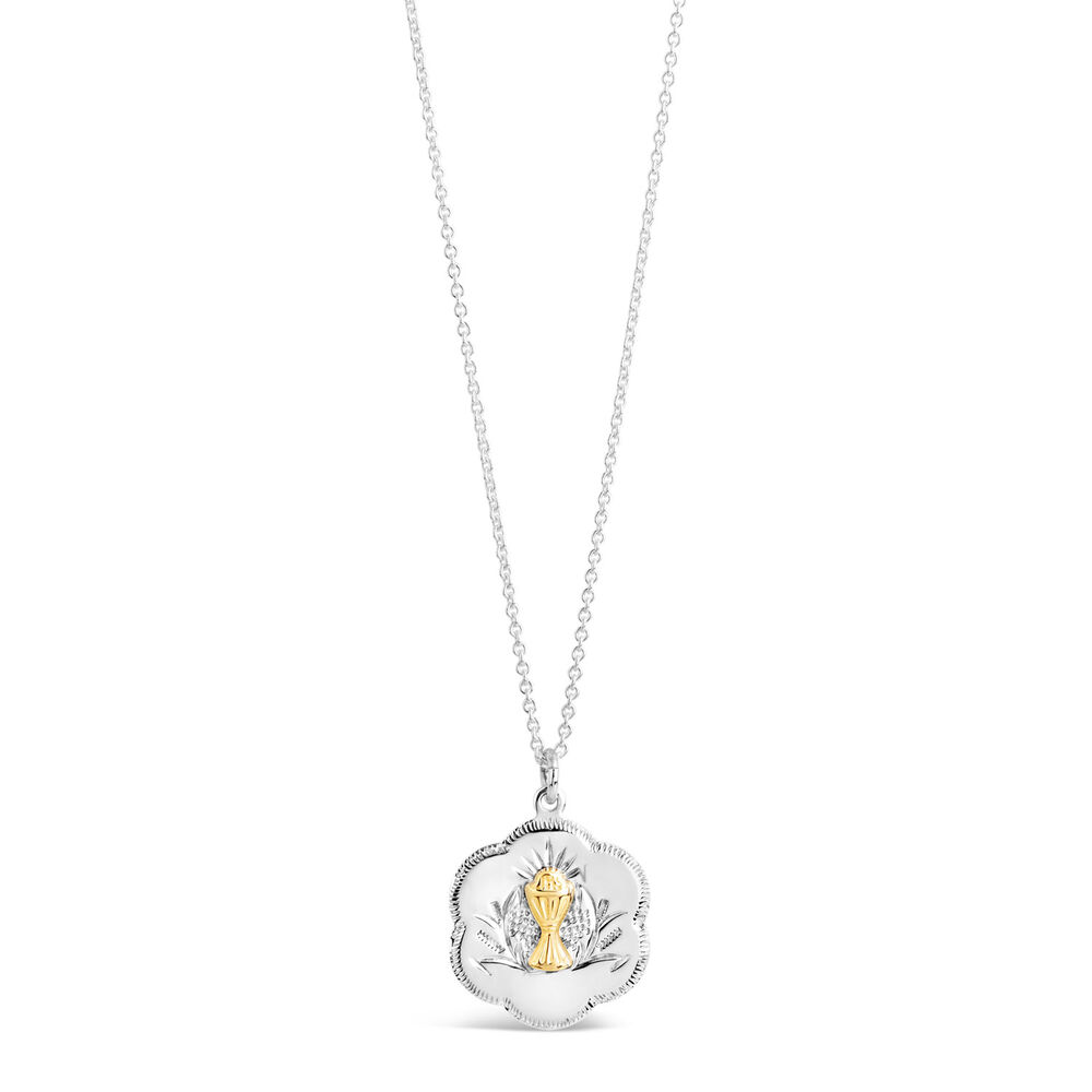 Sterling Silver & Yellow Gold-Plated Chalice Pendant (Chain Included) image number 0