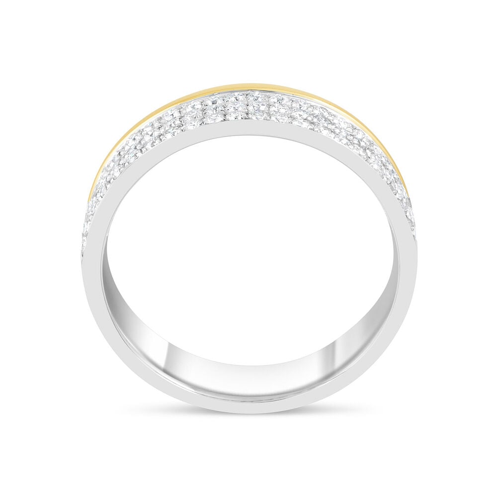 18ct Yellow & White Gold 0.49ct Diamond Row Wedding Ring image number 2