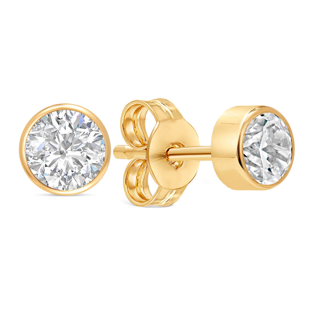 9ct Gold Cubic Zirconia Stud Earrings image number 1