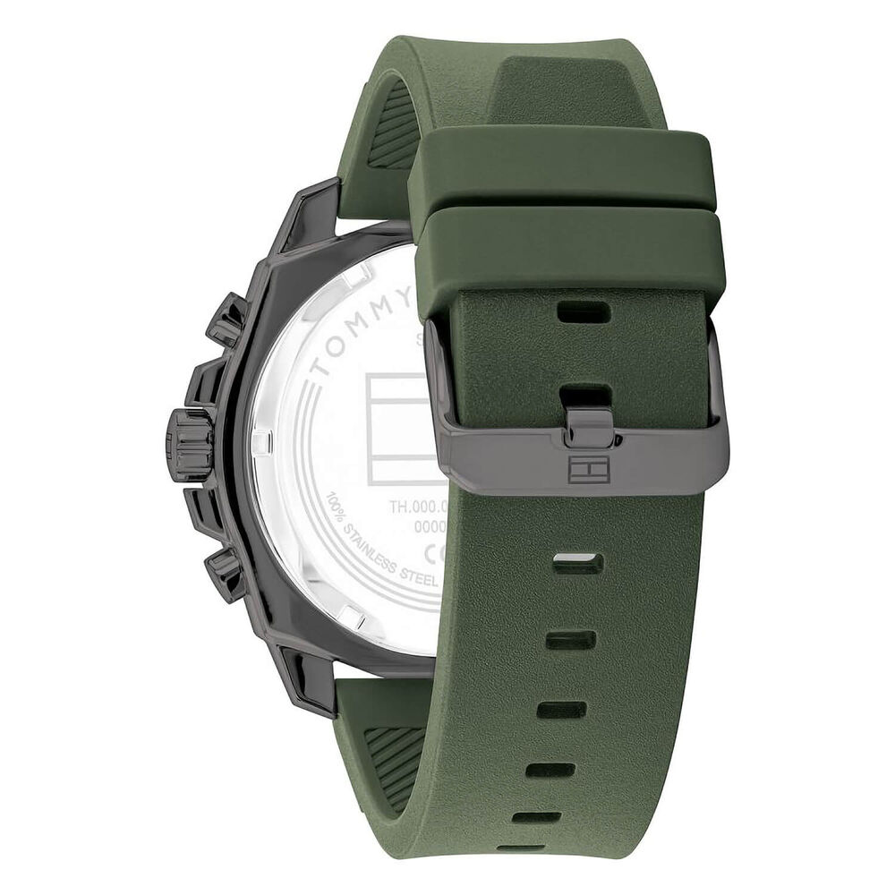 Tommy Hilfiger 48mm Green Chronograph Dial Rubber Strap Watch image number 2