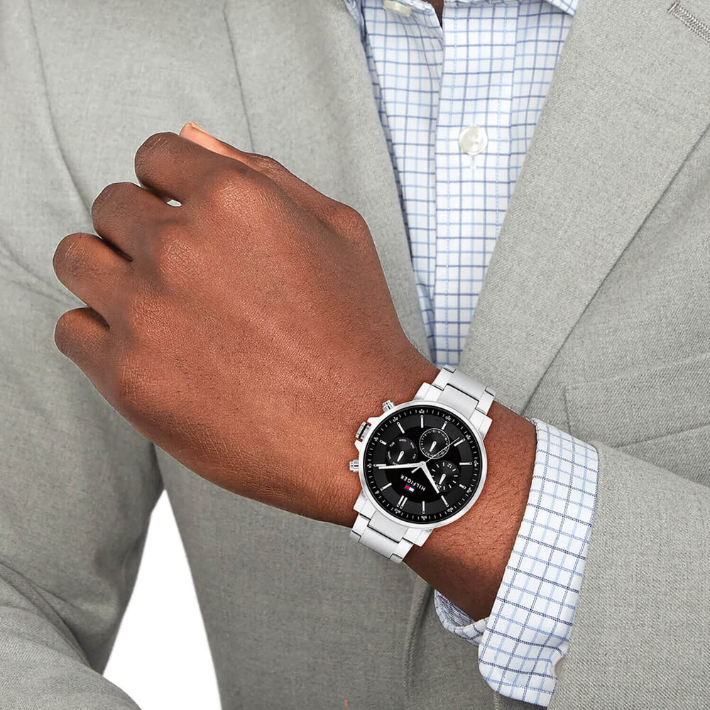 Tommy Hilfiger 44mm Black Dial Stainless Steel Bracelet Watch image number 4
