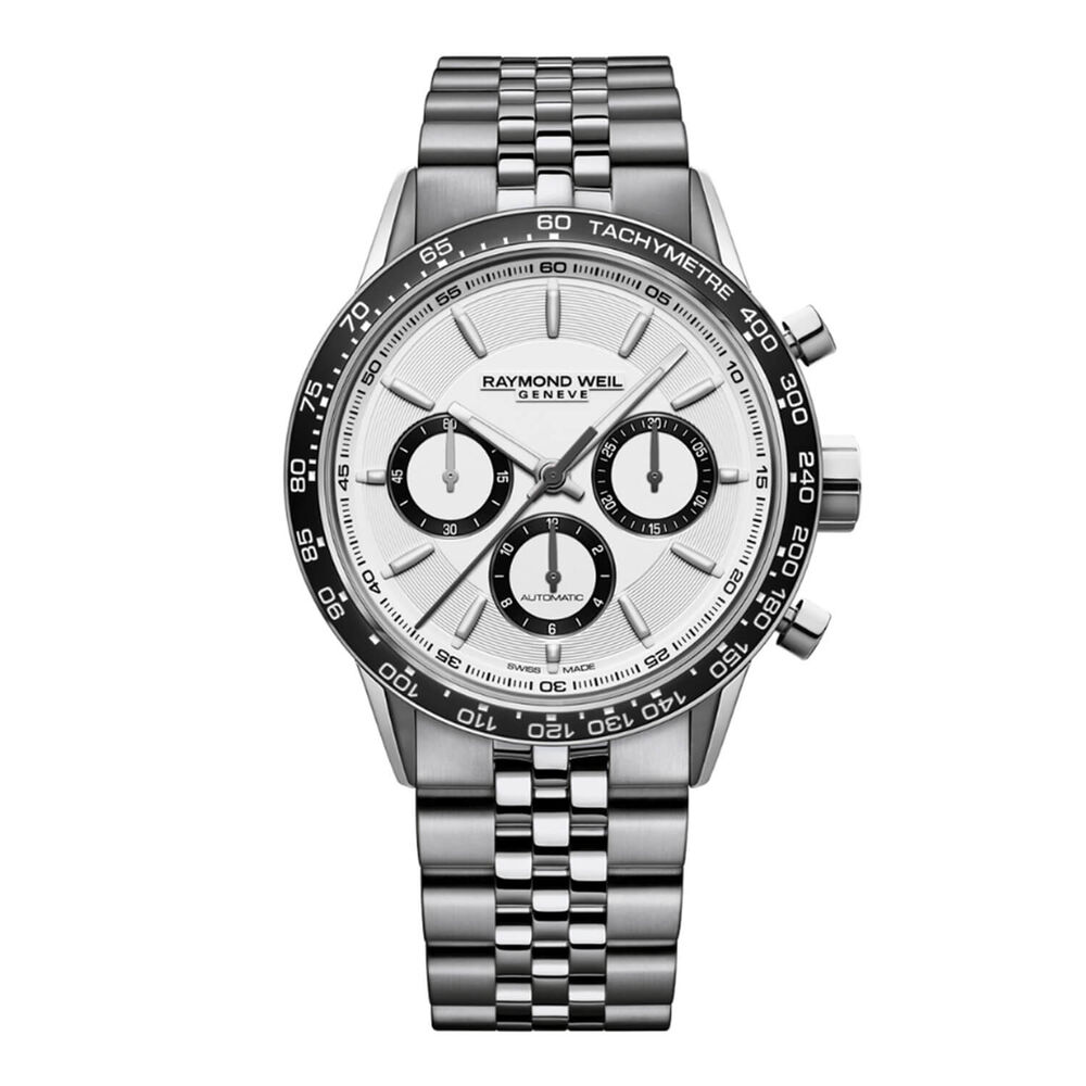 Raymond Weil Freelancer 43mm Chronograph White Dial Bracelet Watch