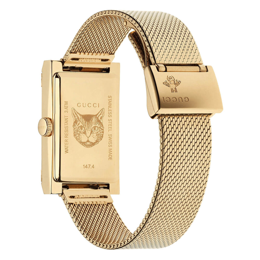Gucci G-Frame Pearl & Yellow Gold Mesh 34mm Ladies' Watch image number 3