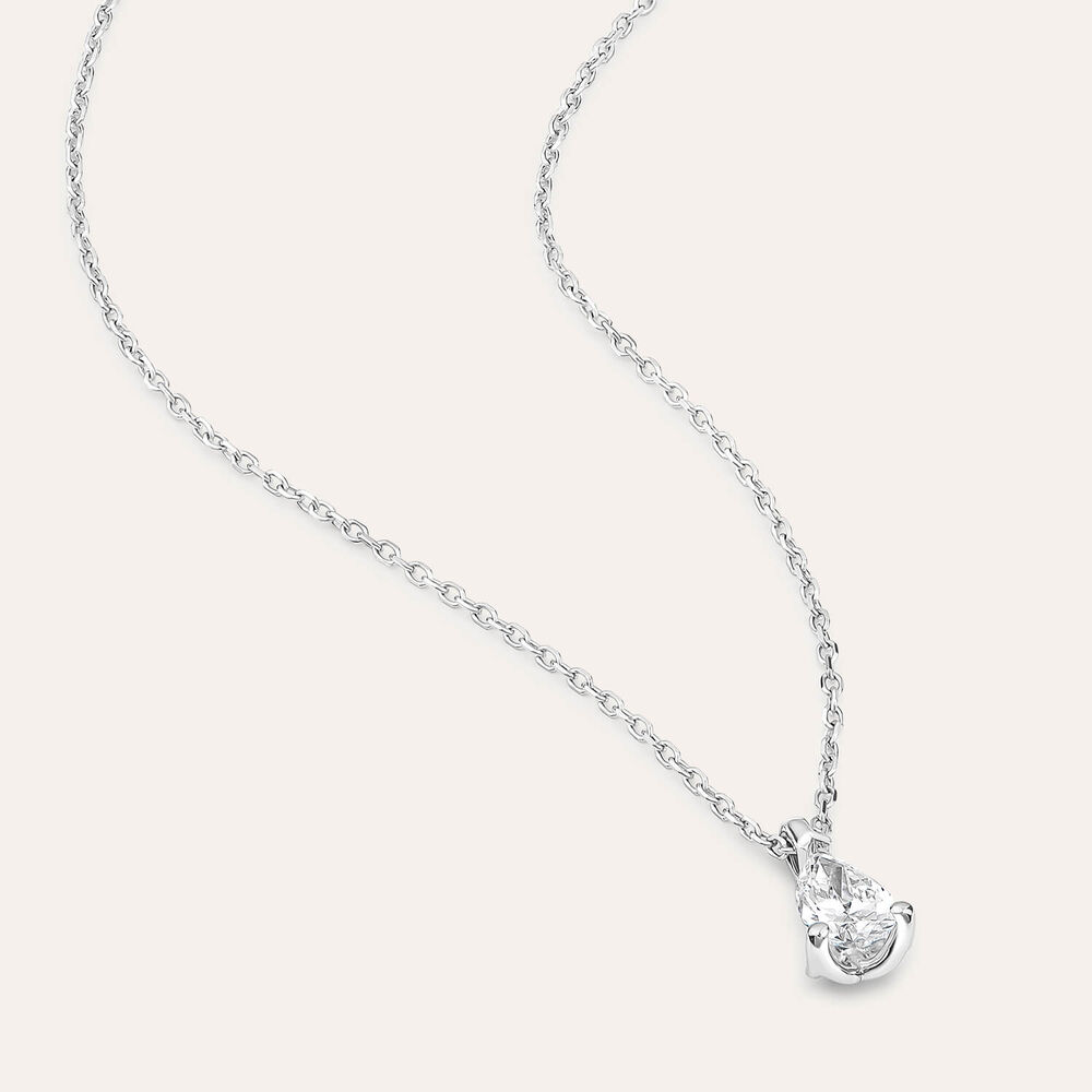 Born 9ct White Gold 0.30ct Lab Grown Pear Diamond Pendant