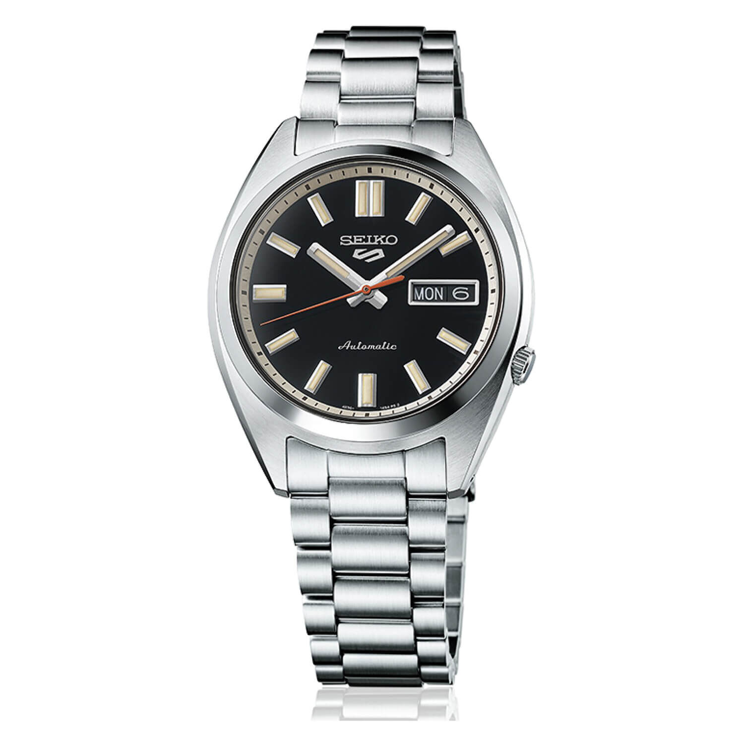 Seiko 5 Sports SNXS Deep black wash Classic Sports 37.4mm Black Dial Steel Bracelet Watch