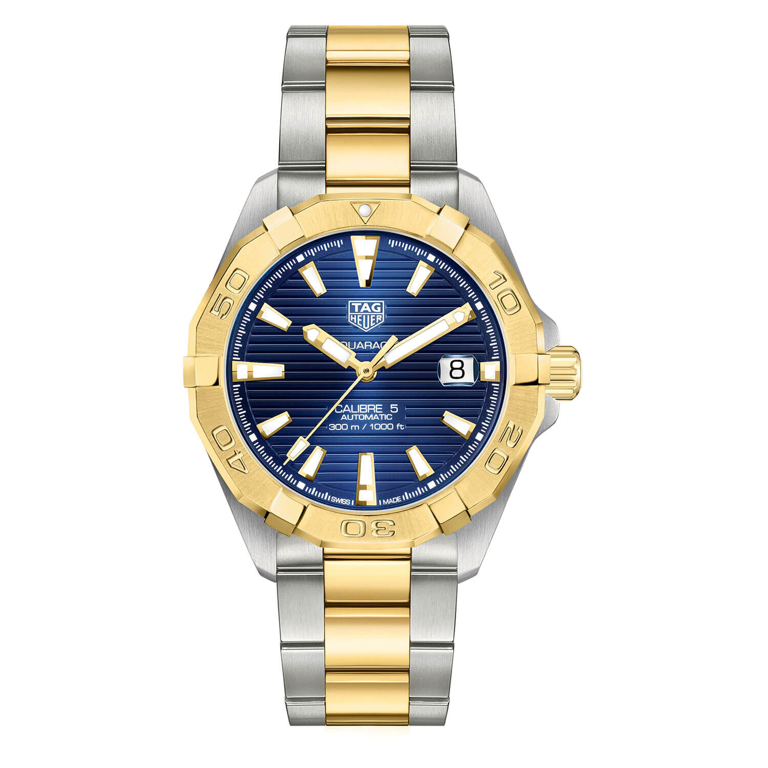 tag heuer aquaracer gold plated and stainless steel ladies watch