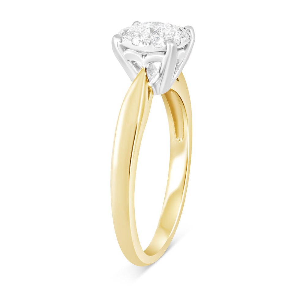 Ladies 18ct Gold Starburst Diamond Ring. image number 3