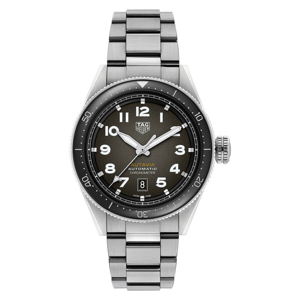 TAG Heuer Autavia Automatic Black Dial Stainless Steel Bracelet 42mm Mens Watch