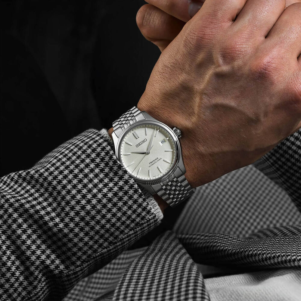 Seiko Presage Classic Series 'Shiro-iro' 40mm White Dial Steel Bracelet Watch image number 6