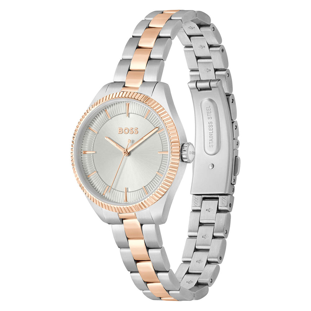 BOSS Sage 32mm Silver 3 Hands Dial Two Tone Bracelet Watch image number 1
