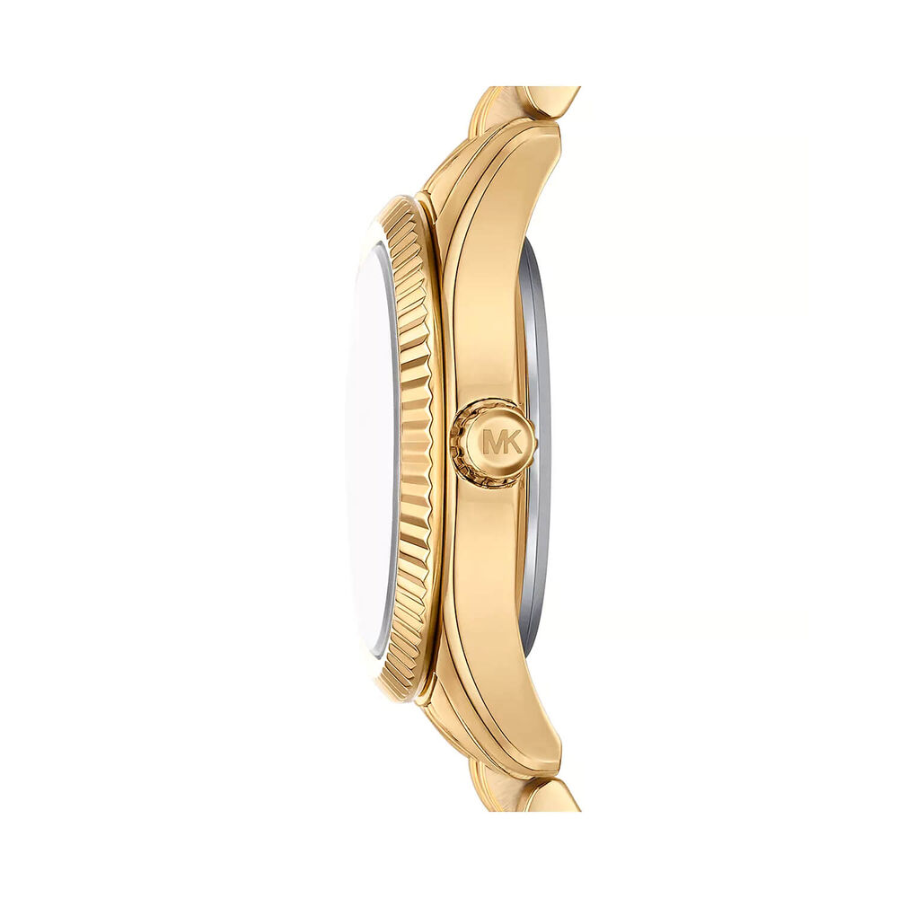 Michael Kors Lexington 26mm Turqoise Dial Yellow Gold Toned Steel Bracelet Watch image number 2