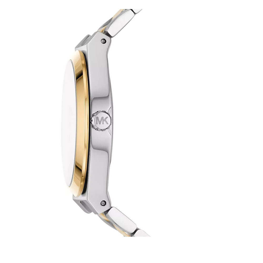 Michael Kors Lennox 37mm White Dial Two Tone Steel Bracelet Watch image number 2
