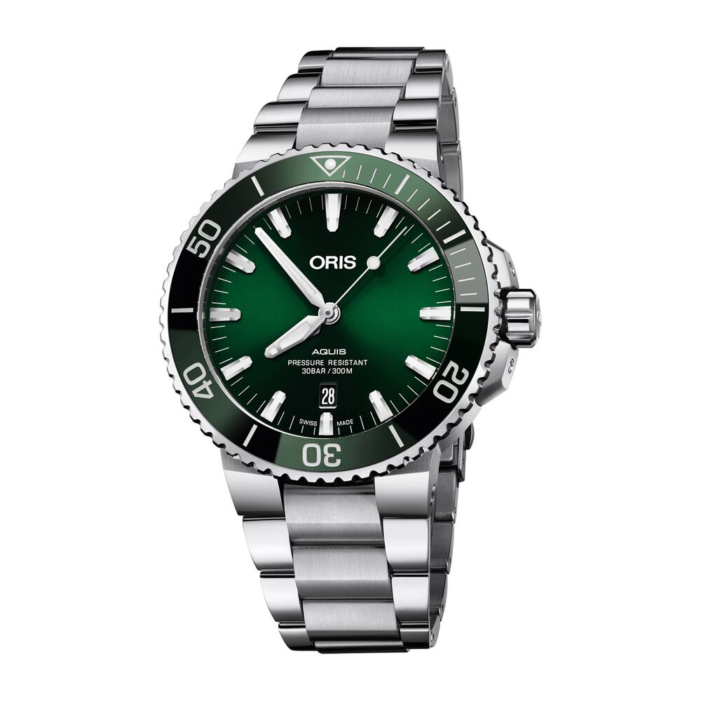 Oris Aquis Date 43.5mm Green Dial Stainless Steel Bracelet Watch
