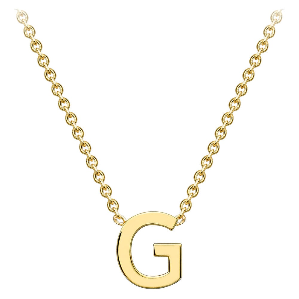 9 Carat Yellow Gold Petite Initial G Necklet (Special Order) (Chain Included) image number 1