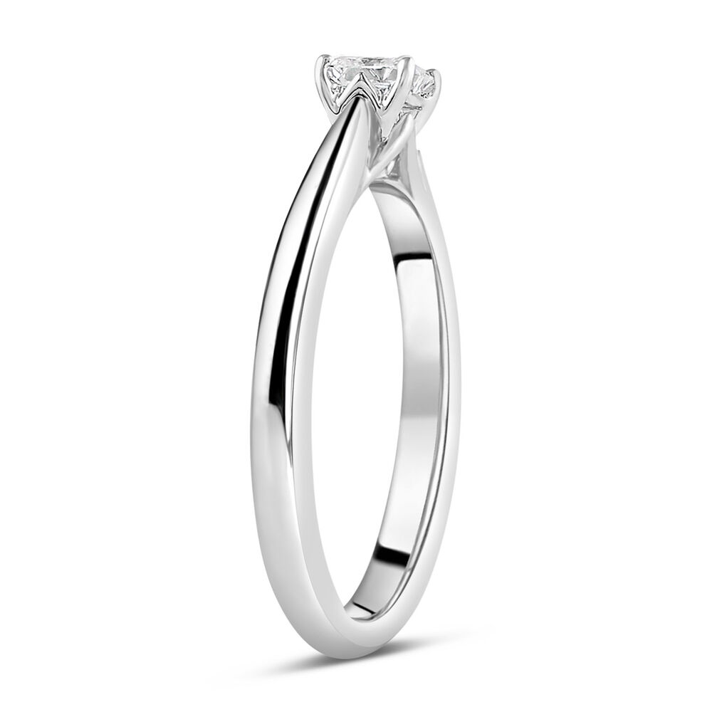 18ct White Gold 0.25ct Princess Diamond Orchid Setting Ring image number 3