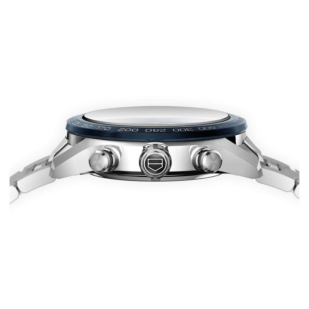 Pre-Owned TAG Heuer Carrera 44mm Blue Dial Chrono Blue Bezel Steel Case Watch