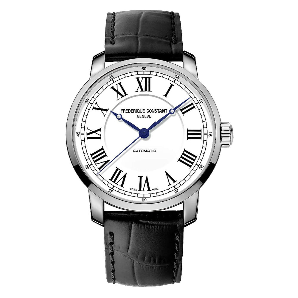 Frederique Constant Classic Automatic 39mm White Dial Black Strap Watch