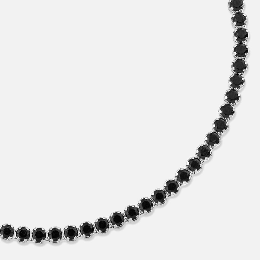 Sterling Silver Black Stone Tennis Bracelet