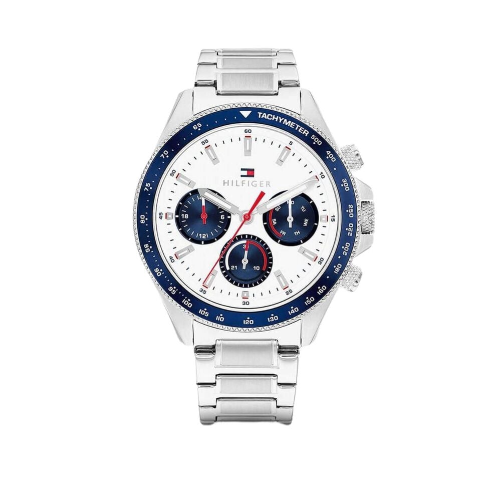 Tommy Hilfiger Clark 44mm White Dial Steel Bracelet Watch