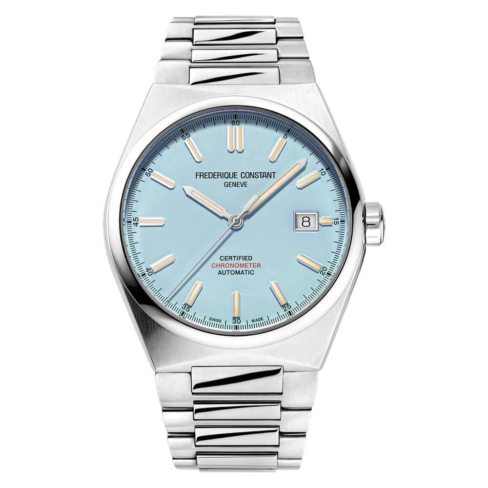 Frederique Constant Highlife COSC Automatic 39mm Light Blue Dial Steel Bracelet Watch