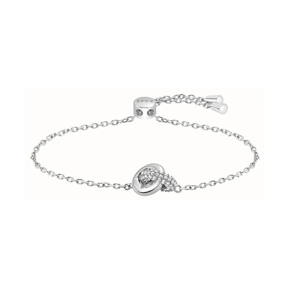 BOSS Graceful Precious 32mm Pink Dial Steel Bracelet Watch & Zirconia Steel Bracelet Gift Set image number 2