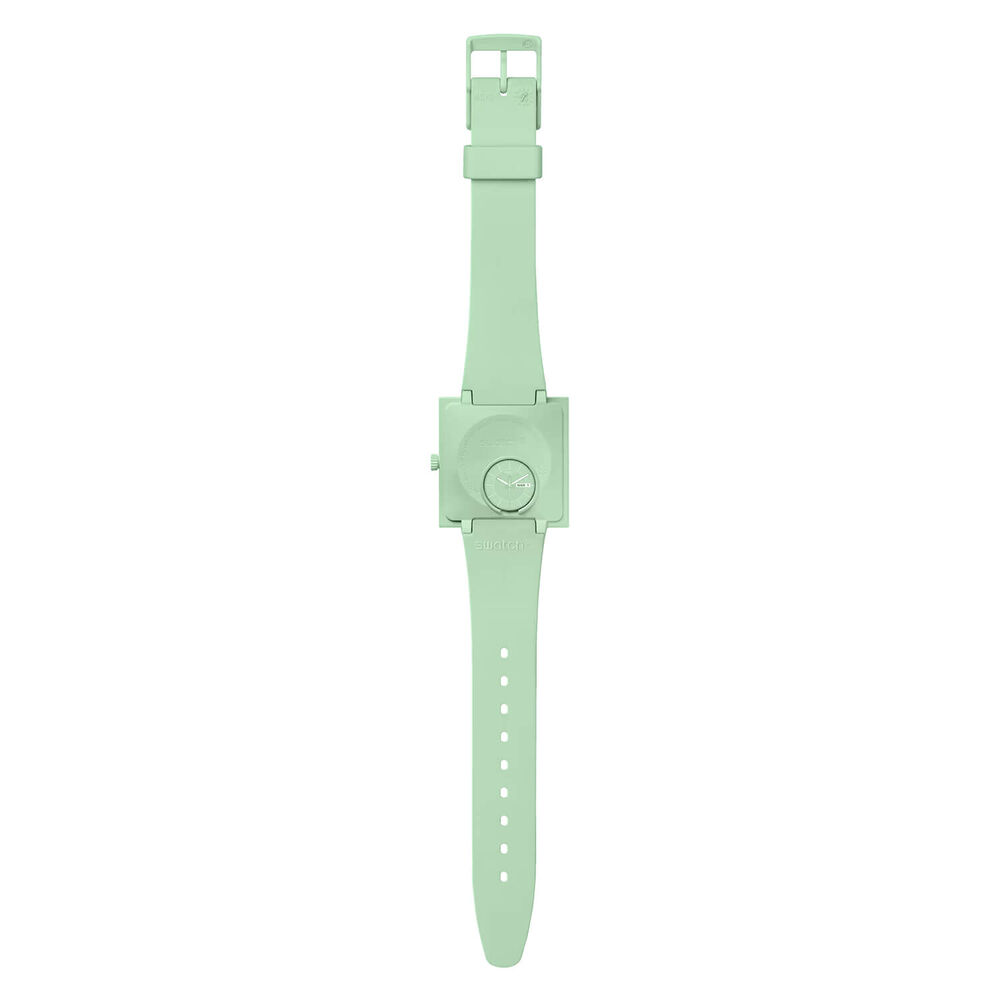 Swatch Bioceramic What If...Mint? Square Dial Green Strap Watch image number 3