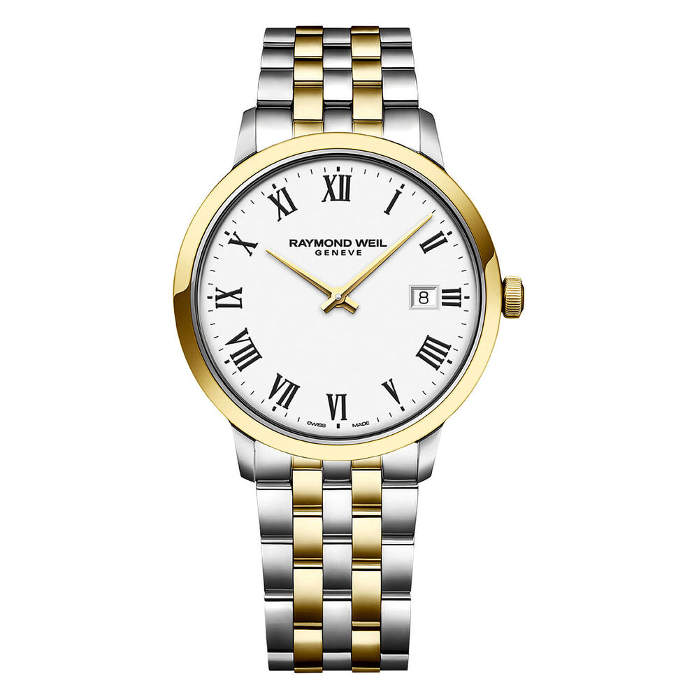 Raymond Weil Toccata White Roman Numeral Dial With Two Tone Bracelet Watch