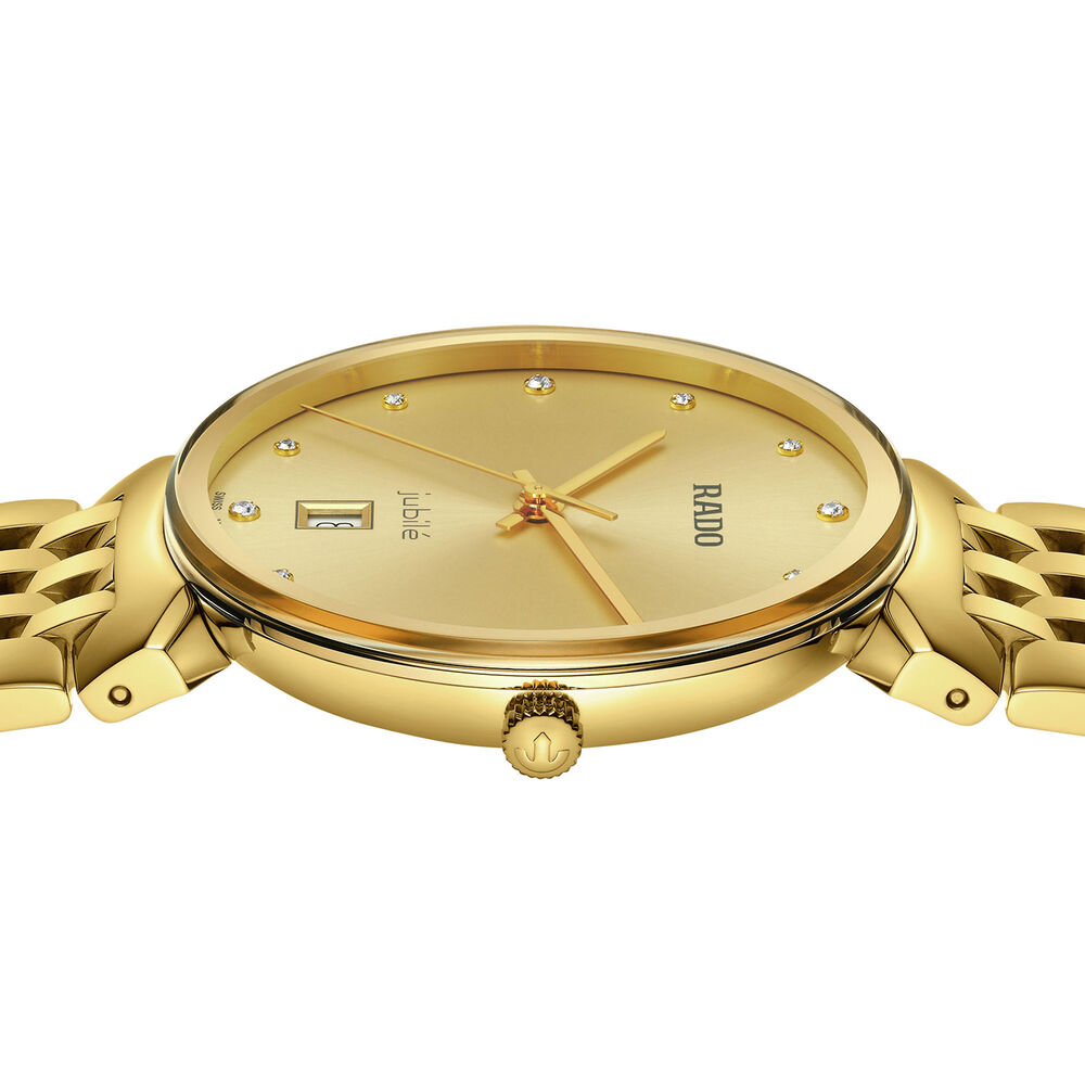Rado Florence 38mm Yellow Gold Dial Diamond Dot Bracelet Watch image number 2