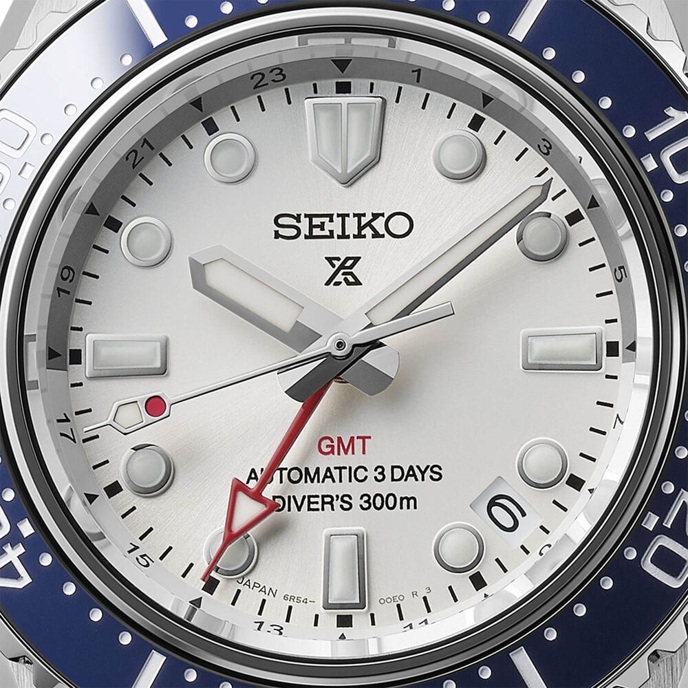 Seiko Prospex 1968 Heritage Diver’s GMT 60th Anniversary 42mm White Dial Steel Bracelet Watch image number 1