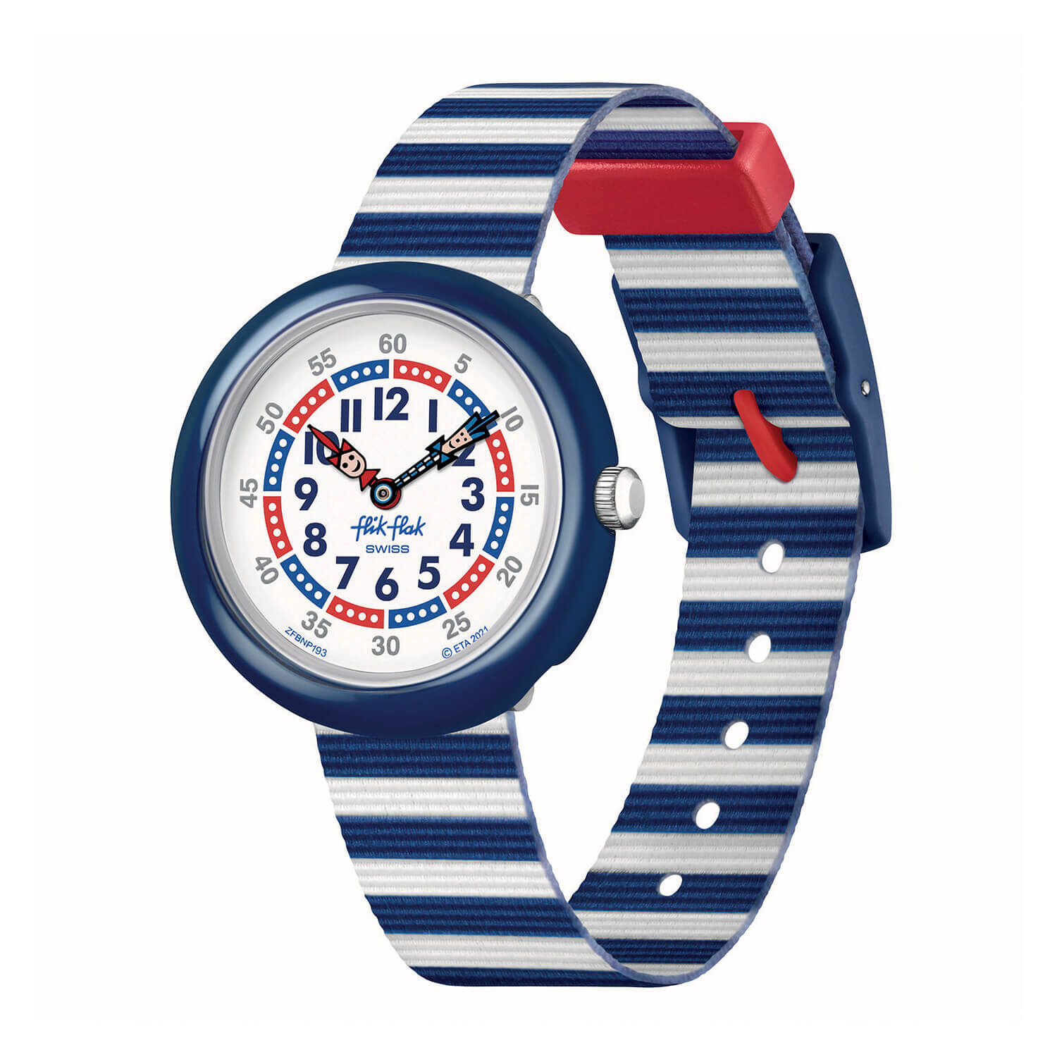 FLIK FLAK Little Boat Quartz Blue White Strap Kids Watch