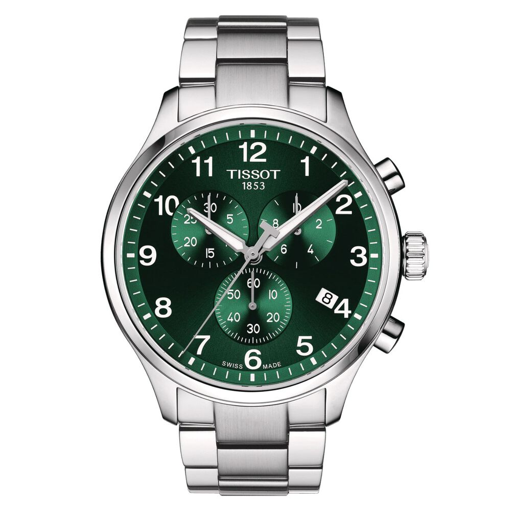 Tissot Chrono XL 45mm Green Dial Steel Case Bracelet Watch image number 0