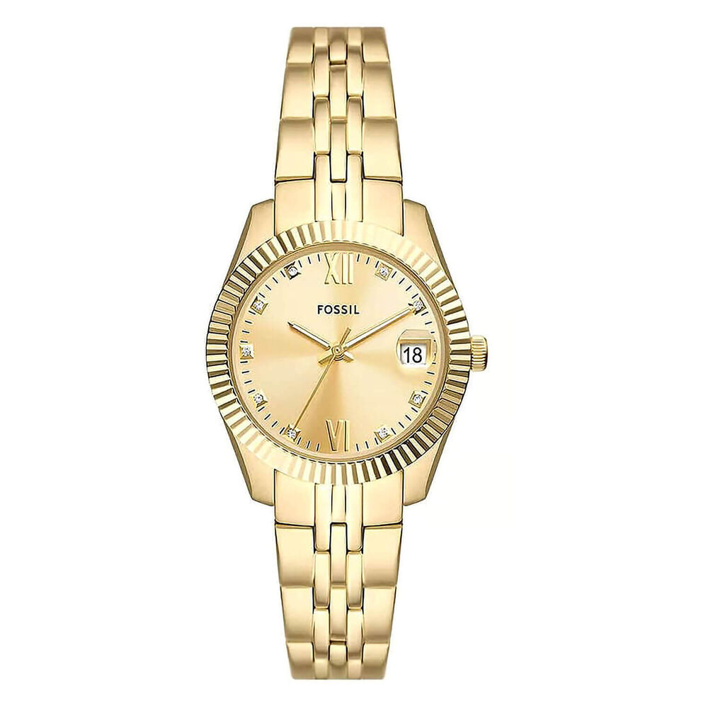 Fossil Scarlette 32mm Gold Dial Stainless Steel Watch