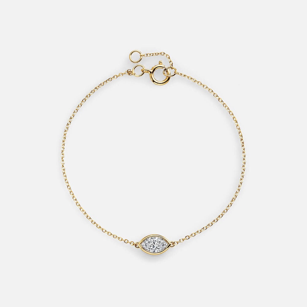 Born Contour 9ct Yellow Gold 0.30ct Marquise Lab Grown Diamond Bracelet